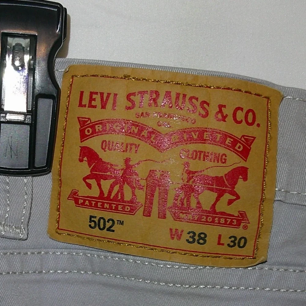 Levi's 502 Regular Taper Fit All Seasons Tech Pants Mens W38 L30 Gray‎